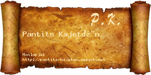 Pantits Kajetán névjegykártya